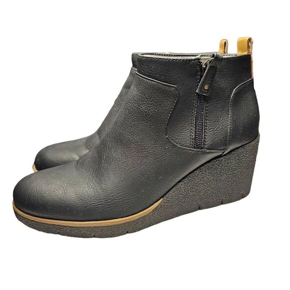 Women's Dr. Scholl's Ankle Boot Bianca Wedge Shoe Size 8.5 Outside Zip - Picture 10 of 12